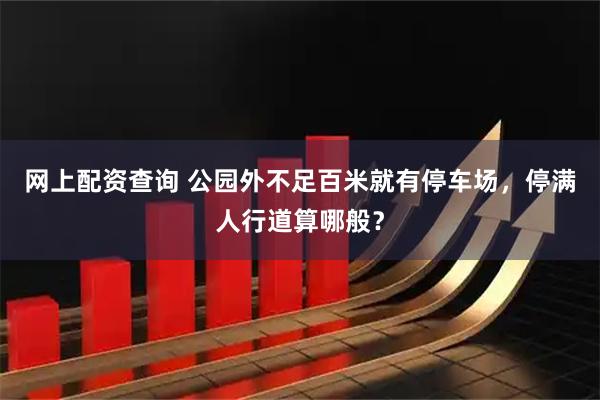网上配资查询 公园外不足百米就有停车场,停满人行道算哪般?